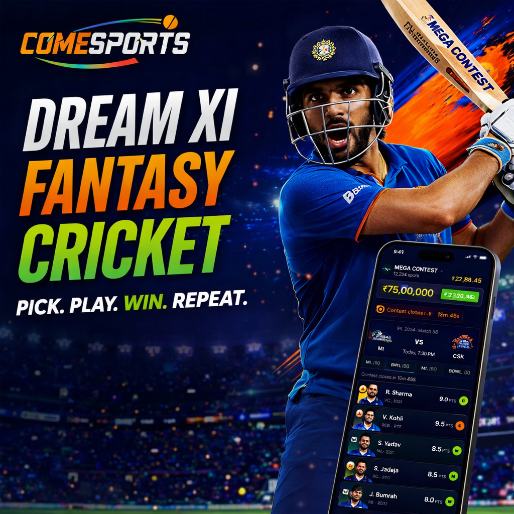 Fantasy Play App Dream XI fantasy cricket ad visual